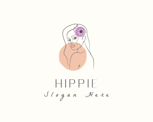 Beautiful - Floral Woman Aesthetic Beauty logo design