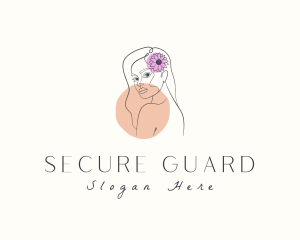 Skin Clinic - Floral Woman Aesthetic Beauty logo design