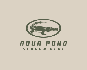 Pond - Wildlife Crocodile Zoo logo design