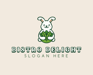 Bunny Vegetable Leaves logo design