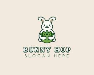 Bunny Vegetable Leaves logo design