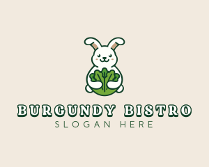 Bunny Vegetable Leaves logo design