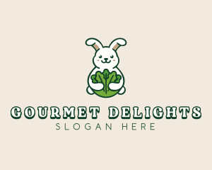 Bunny Vegetable Leaves logo design