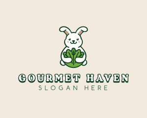 Bunny Vegetable Leaves logo design