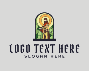 Church Window - Religious Saint Mosaic logo design