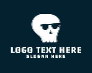 Costume - Skull Shades Glitch logo design