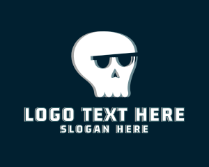 Trick Or Treat - Skull Shades Glitch logo design