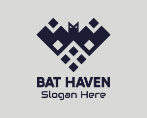 Bat - Digital Bat Heart logo design