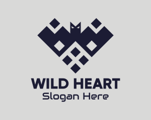 Digital Bat Heart logo design