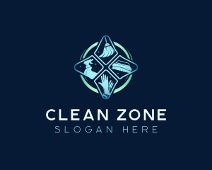 Sanitary - Sanitary Cleaning Housekeeper logo design