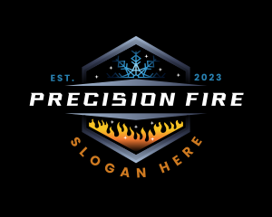 Fire Snowflake Refrigeration logo design