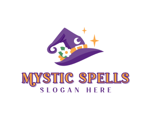 Witch - Fantasy Magician Hat logo design