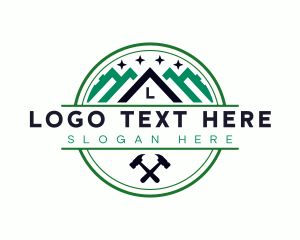 Hammer - Roof Hammer Carpentry logo design