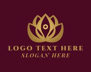Gold - Zen Lotus Flower logo design