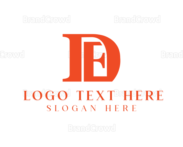 Business Monogram Letter D & E Logo