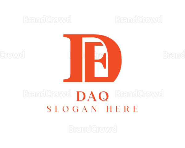 Business Monogram Letter D & E Logo