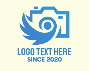 Photo Studio - Blue Camera Flash logo design