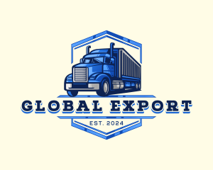 Export - Cargo Truck Shipment logo design