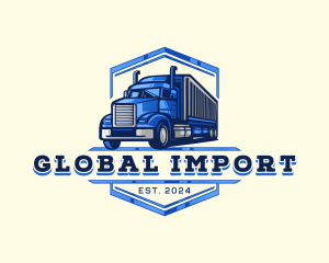 Import - Cargo Truck Shipment logo design