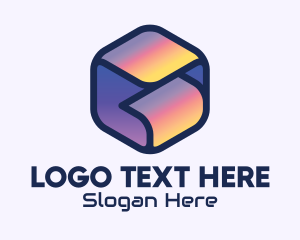Work From Home - 3D Gradient Cube logo design