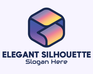 3D Gradient Cube logo design