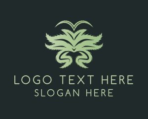 Organic - Marijuana Butterfly Leaf logo design