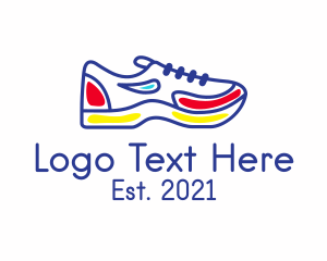 Ударные удары - дизайн логотипа обуви для бега трубопрощания обуви