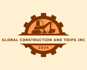 Demolition - Mining Excavator Cogwheel logo design