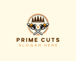 Chainsaw Tree Cutting logo design