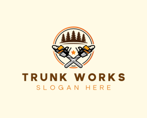 Trunk - Chainsaw Tree Cutting logo design