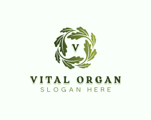 Vegan Natural Leaves logo design