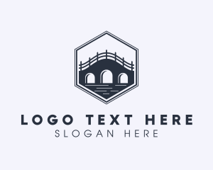 Travel - Hexagon Arch Bridge Infrastructure logo design