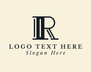 Paralegal - Professional Pillar Firm Letter R logo design