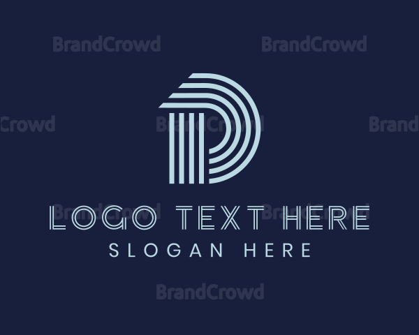 Modern Business Stripe Letter D Logo