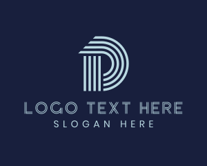 Initial - Modern Business Stripe Letter D logo design