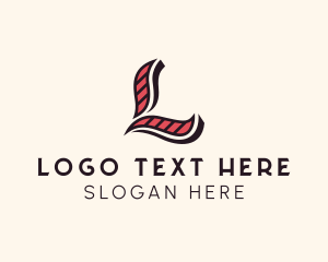 Cursive Script Diner Letter L logo design