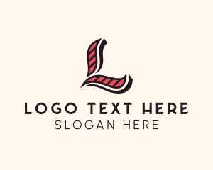 Bar - Cursive Script Diner Letter L logo design