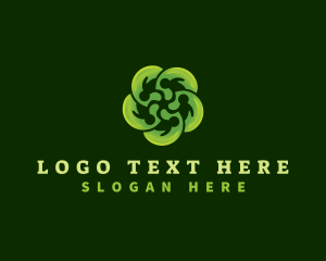 Negative Space - People Community Eco logo design