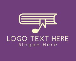 Music Production - Bookmark Musical Note logo design