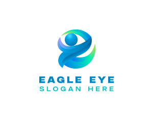 3D Media Firm Eye logo design