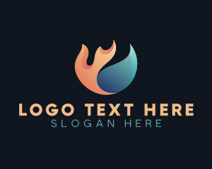 Flame - Flame Water Droplet logo design