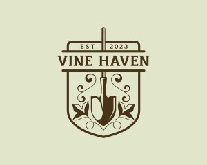 Gardening Shovel Vines logo design