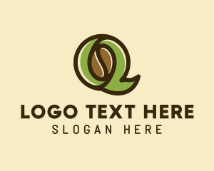 Coffee Plant - Coffee Bean Letter Q logo design