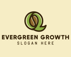 Growing - Coffee Bean Letter Q logo design