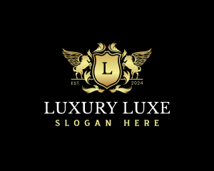 Luxury Pegasus Shield logo design