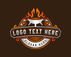 Barbecue Flame Grill Logo