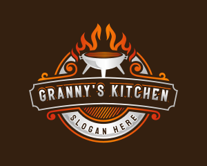 Barbecue Flame Grill logo design