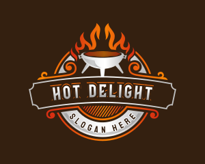 Barbecue Flame Grill logo design