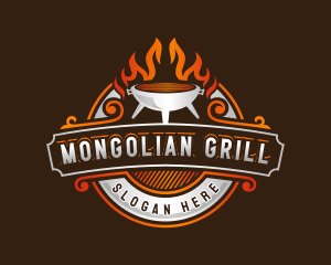 Barbecue Flame Grill logo design