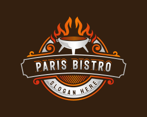 Barbecue Flame Grill logo design